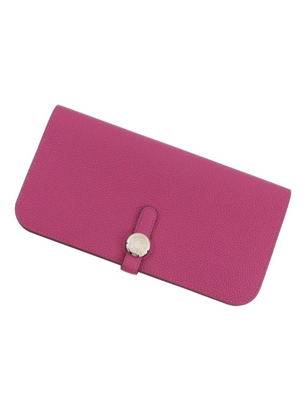 Hermes Wallet Dogon Long Rose Purple Silver Togo